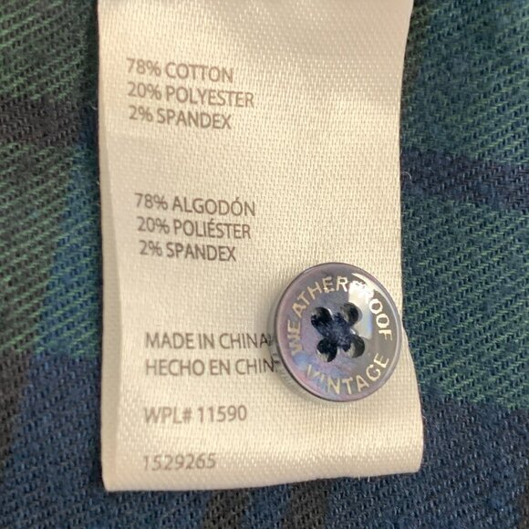 Weatherproof Vintage Comfort Stretch Plaid Flannel Button-Down Shirt M #332G - Picture 15 of 16